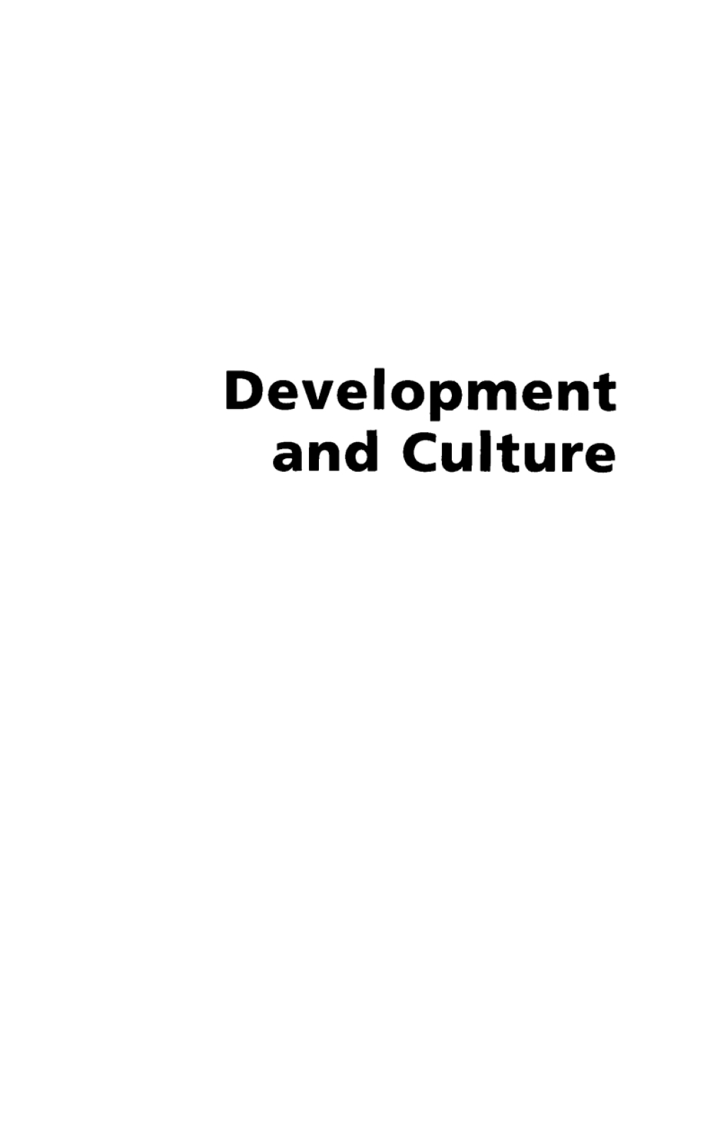 Development and Culture