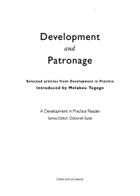 Cover image: Development and Patronage 9780855983765