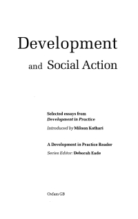 Cover image: Development and Social Action 9780855984151