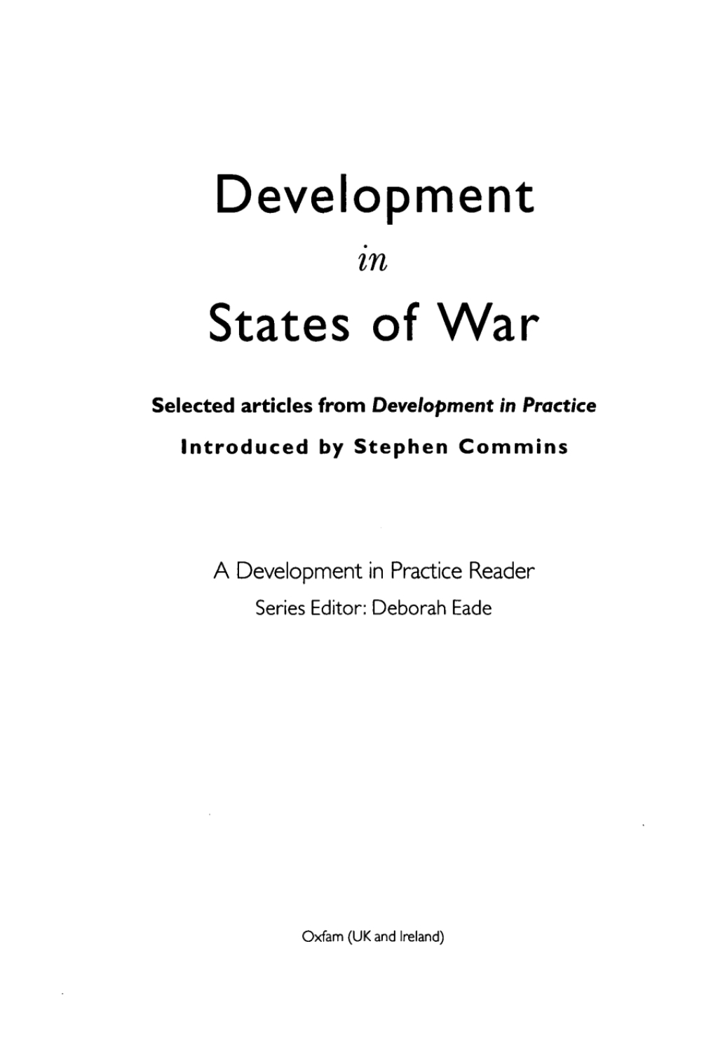 Development in States of War