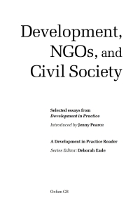 Imagen de portada: Development, NGOs and Civil Society 9780855984427