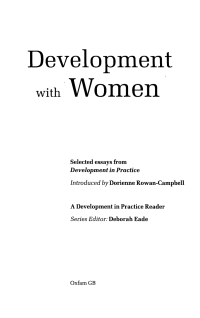 Cover image: Development with Women 9780855984199