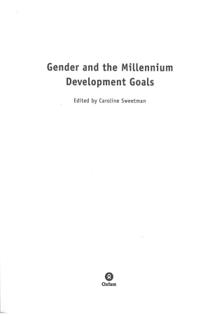 Titelbild: Gender and the Millennium Development Goals 9780855985509