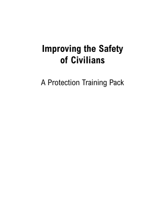 Cover image: Improving the Safety of Civilians 9780855986162