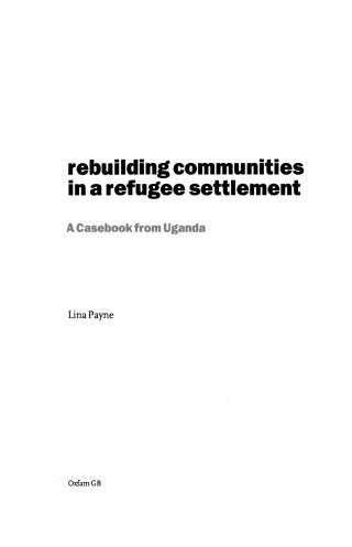 Imagen de portada: Rebuilding Communities in Refugee Settlements 9780855983949