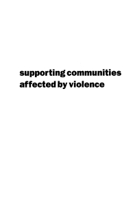 Omslagafbeelding: Supporting Communities Affected by Violence 9780855984779