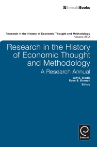Imagen de portada: Research in the History of Economic Thought and Methodology 9780857240590