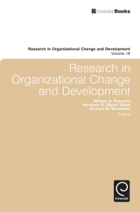 صورة الغلاف: Research in Organizational Change and Development 9780857241917