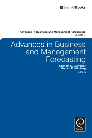 Imagen de portada: Advances in Business and Management Forecasting 9780857242013