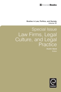 Titelbild: Special Issue: Law Firms, Legal Culture and Legal Practice 9780857243577