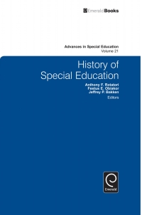 Imagen de portada: History of Special Education 9780857246295