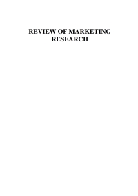 Imagen de portada: Review of Marketing Research 9780765621252