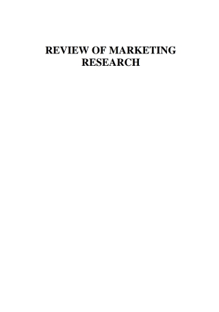 Cover image: Review of Marketing Research 9780765621252