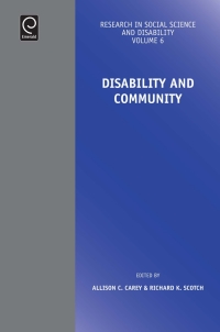 Cover image: Disability and Community 9780857247995