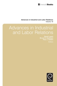 Imagen de portada: Advances in Industrial and Labor Relations 9780857249074