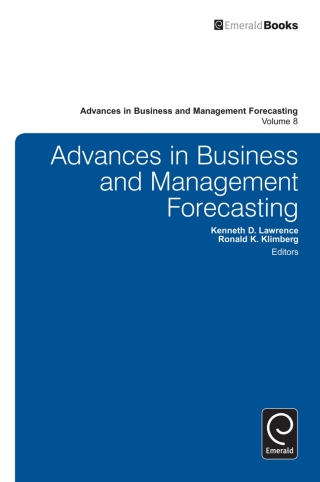 Cover image: Advances in Business and Management Forecasting 9780857249593