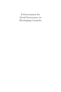 Cover image: E-Government for Good Governance in Developing Countries 1st edition 9780857281258