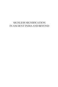 Cover image: Signless Signification in Ancient India and Beyond 1st edition 9780857283153