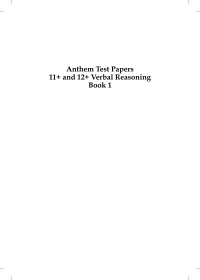صورة الغلاف: Anthem Test Papers 11+ and 12+ Verbal Reasoning Book 1 1st edition 9780857283832