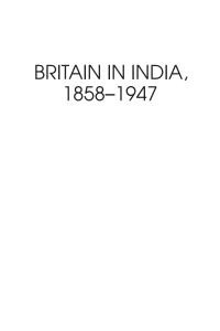 Cover image: Britain in India, 1858–1947 1st edition 9780857285171