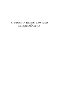 Cover image: Studies in Hindu Law and Dharmaśāstra 1st edition 9780857285508