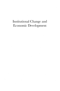 Cover image: Institutional Change and Economic Development 1st edition 9781843312819