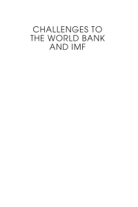 Imagen de portada: Challenges to the World Bank and IMF 1st edition 9781843311416