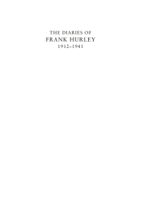 صورة الغلاف: The Diaries of Frank Hurley 1912-1941 1st edition 9780857287755