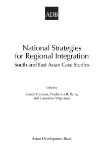 Cover image: National Strategies for Regional Integration 1st edition 9780857289933