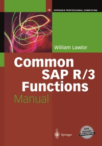 صورة الغلاف: Common SAP R/3 Functions Manual 9781447110453