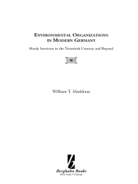 Cover image: Environmental Organizations in Modern Germany 1st edition 9781845454470