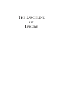 Cover image: The Discipline of Leisure 1st edition 9781845453725