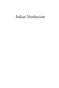 Cover image: Italian Neofascism 1st edition 9781845453350
