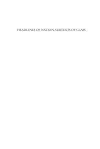 Cover image: Headlines of Nation, Subtexts of Class 1st edition 9780857452030