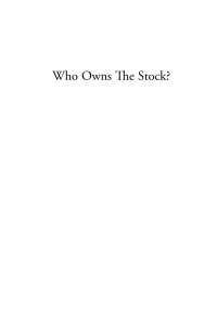 Titelbild: Who Owns the Stock? 1st edition 9780857453358