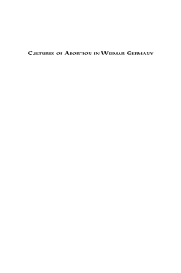 Titelbild: Cultures of Abortion in Weimar Germany 1st edition 9781845453893
