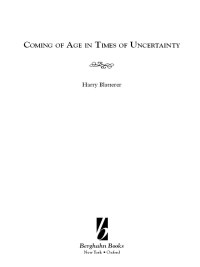 Cover image: Coming of Age in Times of Uncertainty 1st edition 9781845452858