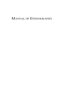 Cover image: The Manual of Ethnography 1st edition 9781845453213