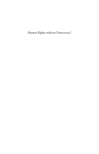 Cover image: Human Rights Without Democracy? 1st edition 9780857457868