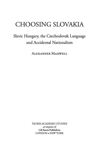 Cover image: Choosing Slovakia 1st edition 9781784538125