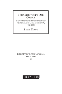 Imagen de portada: The Cold War's Odd Couple 1st edition 9781850438427