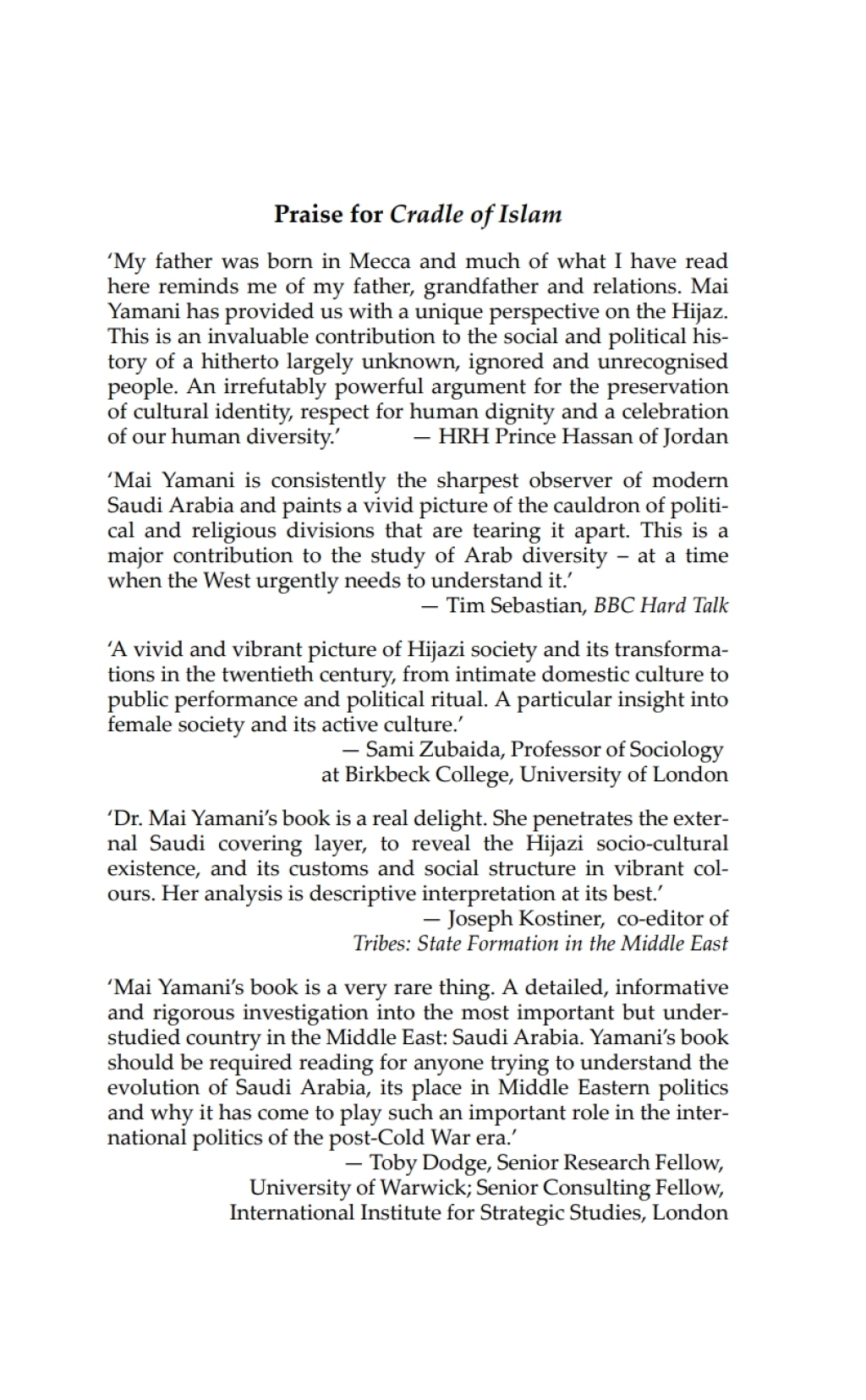 Cradle of Islam The Hijaz and the Quest for an Arabian Identity 1st Edition