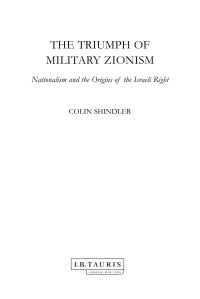 Cover image: The Triumph of Military Zionism 1st edition 9781848850248