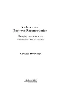 Imagen de portada: Violence and Post-war Reconstruction 1st edition 9781845117696
