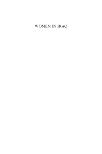Cover image: Women in Iraq 1st edition 9781845116477