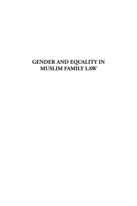Cover image: Gender and Equality in Muslim Family Law 1st edition 9781784537401