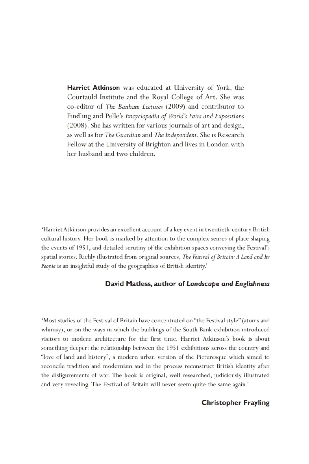 The Festival of Britain A Land and Its People 1st Edition