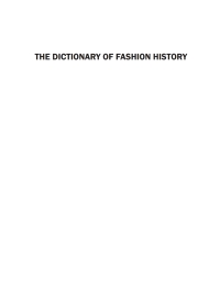 Cover image: The Dictionary of Fashion History 1st edition 9781472577719