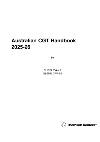 Cover image: Australian CGT Handbook 2025-26 1st edition 9780864601391