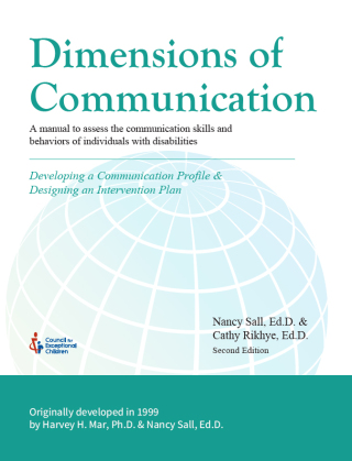 Imagen de portada: Dimensions of Communication: A manual to assess the communication skills and behaviors of individuals with disabilities 1st edition 9780865865563